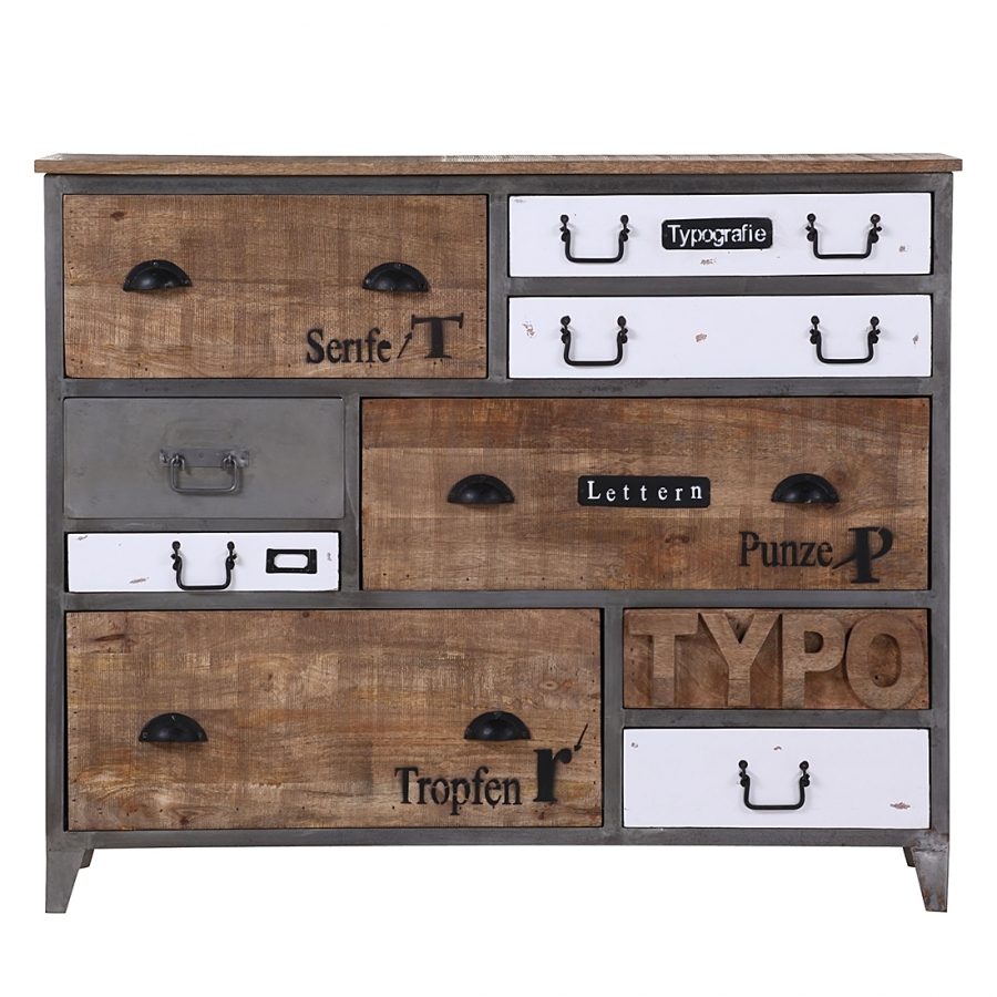 Sideboard baker street ii mango massiv metall 547707